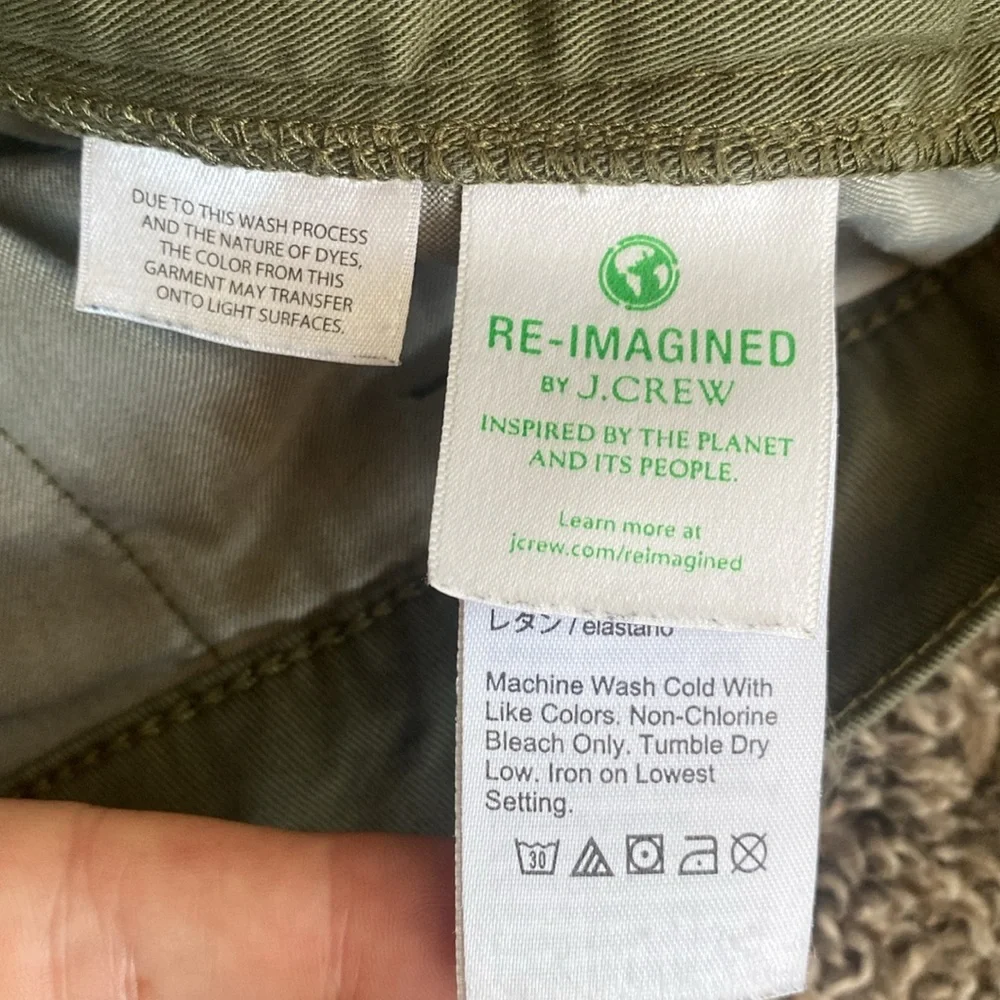 J Crew Vintage Straight Frayed Hem Olive Green Shorts, Women’s 30